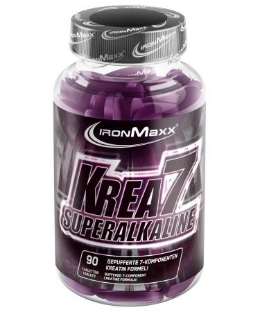 IronMaxx Krea7 Superalkaline Creatine Tablets - 90 pieces | high-dose 7-component formula | sugar-free 90 pieces (1 pack) - Buy Online on GoSupps.com