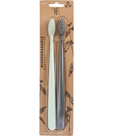 Biodegradable Toothbrushes Twin Pack by The Natural Family Co. | Eco-Friendly Oral Care - Buy Online on GoSupps.com