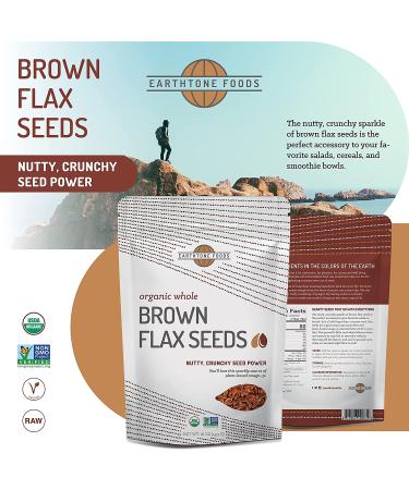 Organic Whole Flax Seed - Raw Brown Flaxseed, 16 oz | USDA Certified, Non-GMO, High in Omega-3 Fatty Acids and Soluble Fiber - Buy Online on GoSupps.com