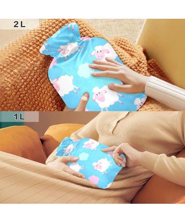 Buy 2L Hot Water Bottle with Cover - Large Pain Relief for Bed Hands & Feet - BAP-Free Lamb Design - Buy Online on GoSupps.com