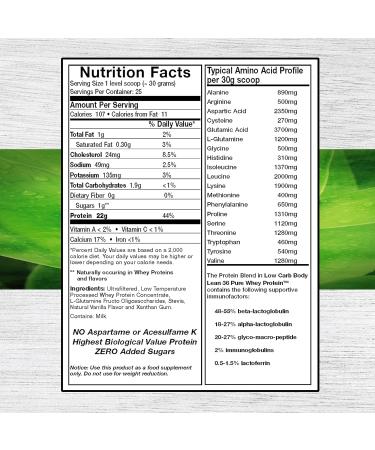 Doctors Nutra Nutraceuticals 100% Pure Undenatured Grass Fed Whey Protein Low Carb Low Fat - Rich Vanilla Flavor No Artificial Sweeteners or Flavors Ultrafiltered with 1000 mg Added L-Glutamine - Buy Online on GoSupps.com