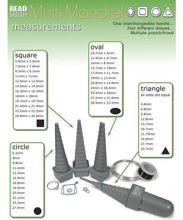 Beading Mandrel 4X Wire Wrapping Set with Oval, Square, Round & Triangle Shapes - Metal Jewelry Forming Tool - Buy Online on GoSupps.com