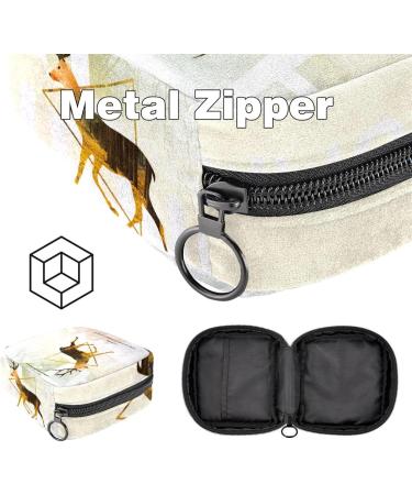 Colorful Palm Leaves & Deer Menstruation Bag - Zippered Napkin & Tampon Organizer for Women & Girls - Buy Online on GoSupps.com