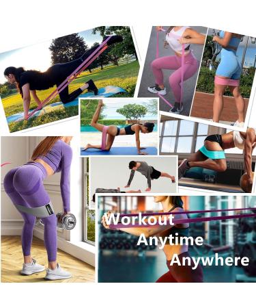 Fabric Resistance Bands Set - 3 & 4 Levels Booty Bands for Men & Women | Elastic Exercise Bands in Pink Purple Green - Ideal for Working Out - Buy Online on GoSupps.com