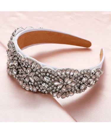 Baroque White Crystal Headband | Rhinestone & Pearl Embellished Hair Accessory - Buy Online on GoSupps.com