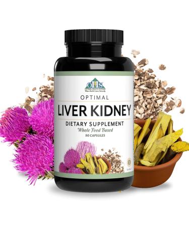 Optimal Health Systems Liver/Kidney | Detox & Cleanse | Milk Thistle Dandelion Barberry Molasses + Opti-Blend Enzymes for Absorption | 90 Capsules