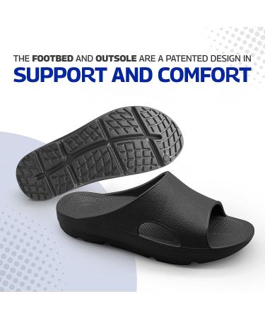 Pure Stride Therapeutic Orthotic Sandals for Plantar Fasciitis - Black, Men's 10/Women's 11 - Buy Online on GoSupps.com