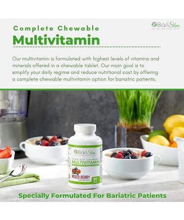 BariSlim Complete Chewable Bariatric Multivitamin Tablets - 45mg Iron - Post Bariatric Surgery Vitamin - Mixed Berry Flavor - Buy Online on GoSupps.com