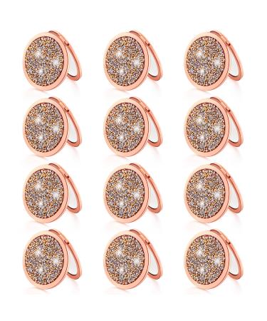 Magnifying Compact Cosmetic Mirror Round Pocket Makeup Bridesmaid Gifts Hand Held Small for Purse Travel Mirrors Proposal Bridal Shower Gifts  2.75 Inch (12 Pcs)  Pack of 1