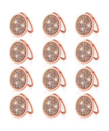 Magnifying Compact Cosmetic Mirror Round Pocket Makeup Bridesmaid Gifts Hand Held Small for Purse Travel Mirrors Proposal Bridal Shower Gifts  2.75 Inch (12 Pcs)  Pack of 1