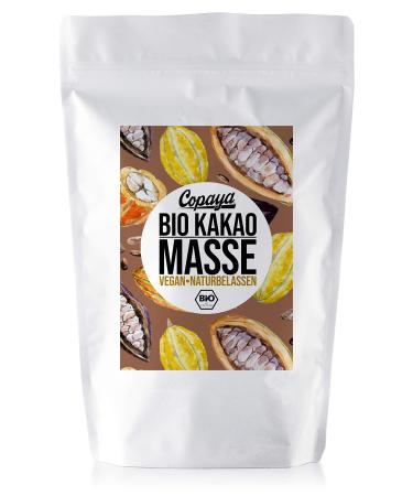 Copaya organic cocoa mass in raw food quality Peruvian raw cocoa paste from Criollo beans (250g) 250 g (1 pack)