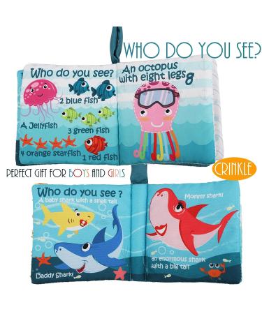 Soft Cloth Crinkle Baby Books Toys | Touch and Feel Books for Infants & Toddlers | 6-pcs Set for 0-2 Years Old | Baby Shower Gifts | Teether Toy & Sensory Soft Toy | Cute Animal Designs - Buy Online on GoSupps.com