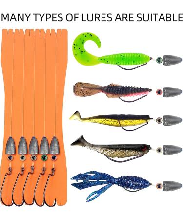 Rikimaru Fishing Bullet Weights Set - Texas Rigging Fluorocarbon Line with Sinker, Hooks, Rolling Swivel - Bass Perch Sequins Style - 1 pack - Buy Online on GoSupps.com