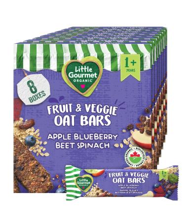 Baby Gourmet Organic Fruit & Veggie Bar - Apple Blueberry Beet & Spinach - No Artificial Flavours Non-GMO Gluten-Free 5 x 18g - Pack of 8 Apple Blueberry Beet Bar