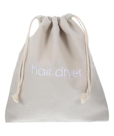BIUDECO 4pcs Hair Dryer Storage Bag Drawstring Storage Bag Travel Hair Dryer Organizer Bag Light Grey Fabric