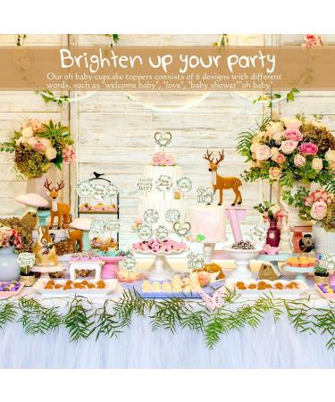 Weecent 48 Pcs Greenery Baby Shower Cupcake toppers Oh Baby Party Decorations Sage Green Party cake toppers Baby Boy Girl Birthday Party Green Leaf Cake Decorations - Buy Online on GoSupps.com