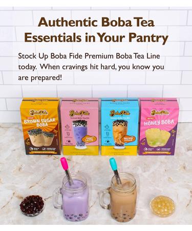 BOBA FIDE Brown Sugar Boba Milk Tea Powder - Perfect for Homemade Bubble Tea | 20 Packets - Buy Online on GoSupps.com