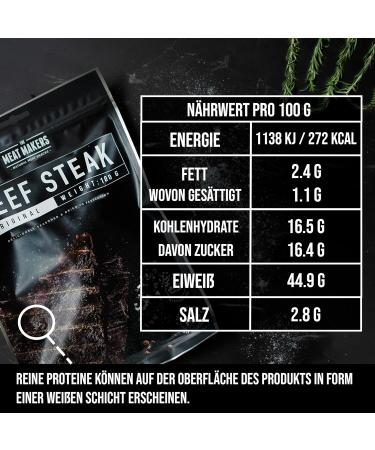 Original Beef Jerky Steak 300g - Protein-Rich Dried Beef Snack | The Meat Makers Dry Meat - Buy Online on GoSupps.com