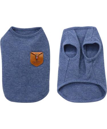 Yaodhaod 2-Pack Cotton Dog Shirt for Small Dogs & Cats - Blue & Gray - Perfect for Puppies (S Size) - Buy Online on GoSupps.com