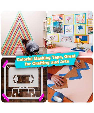 176 yards Painters Tape Set - 1/8, 1/4, 1/2 inch Width - DIY Art Tape - Easy to Work for Big Projects - Black - 8 Rolls - Buy Online on GoSupps.com