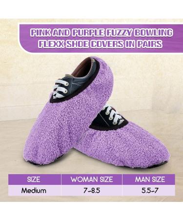 Zhanmai Women's Fuzzy Non-Slip Bowling Shoe Cover - Purple/Rose Red, Size 7-8.5 - Buy Online on GoSupps.com