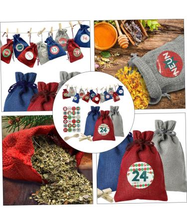 Anneome 1 Set Christmas Bag Calendar Candy Bags Christmas Wreath Packing Bag Countdown Bag Bunting Jute - Buy Online on GoSupps.com