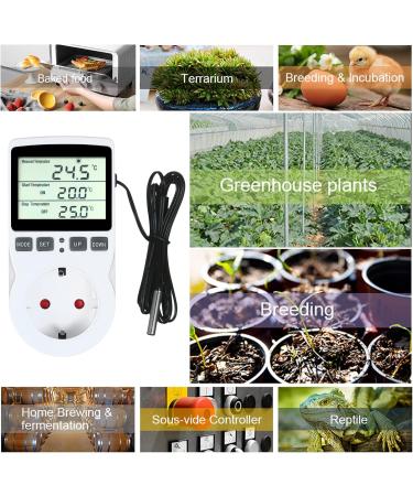 Weytoll Digital Temperature Controller & Thermostat Timer Socket - 220V LCD for Greenhouse Aquarium Terrarium & Reptiles - International Shipping Available - Buy Online on GoSupps.com