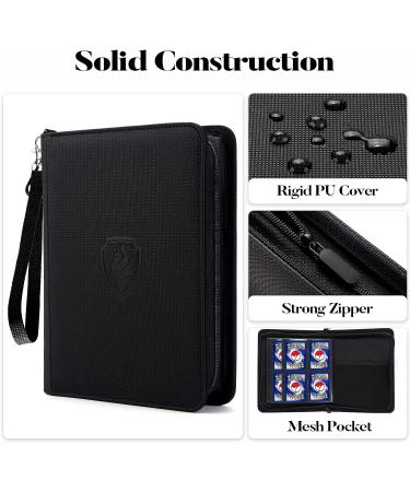 Fabmaker Premium Zip Trading Card Binder - 320 Card Capacity - Portable PU Card Collection Binder - Black - Buy Online on GoSupps.com
