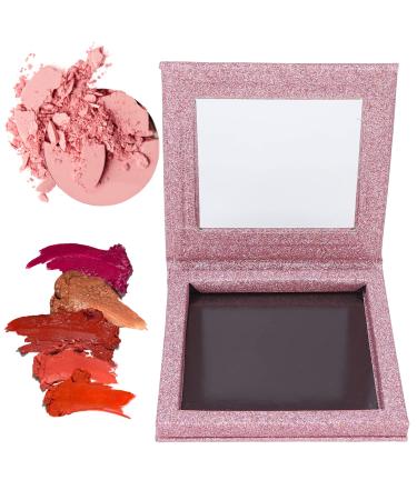 Magnetic palette empty make -up pallet pink square magnetic make -up palette self -adhesive empty pallet magnetic palette with transparent lid for eyeshadow lipstick blush powder