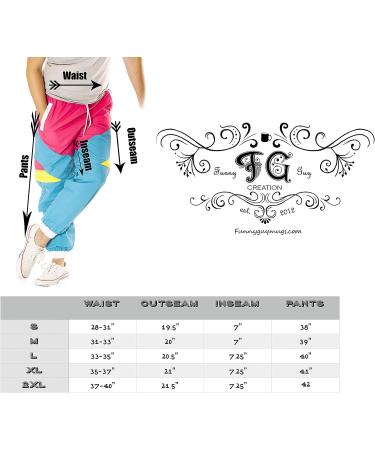 Retro Neon Windbreaker Pants Large - Funny Guy Mugs 80s & 90s Inspired Design - Buy Online on GoSupps.com