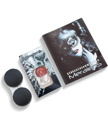Buy Meralens Red Black Crazy Fun Contact Lenses - Perfect for Halloween Carnival | Soft 3-Month Wear | Free Lens Tank Included | -4.00 Diopters - Buy Online on GoSupps.com