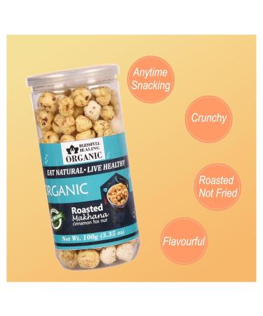Buy Blessfull Healing Makhana - Roasted Organic Cinnamon Flavour 100g | International Shipping - Buy Online on GoSupps.com