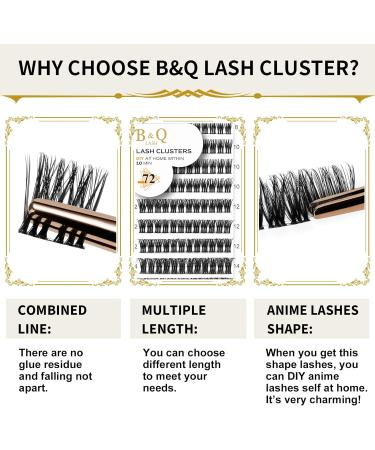72 Cluster Lashes D-14mm B 48 | Natural Soft Fluffy DIY Eyelash Extensions - Buy Online on GoSupps.com