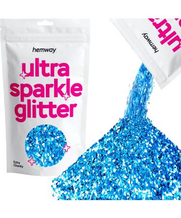 Hemway | Ultra-Shine Glitter EXTRA CHUNKY Glitter 1/24" 0.040" 1mm 1000mic 100g Ocean Blue Ocean Blue Extra Chunky - 100g
