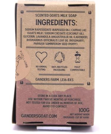 Lavender Rosemary and Poppyseed Goat Milk Soap 100g - Buy Online on GoSupps.com