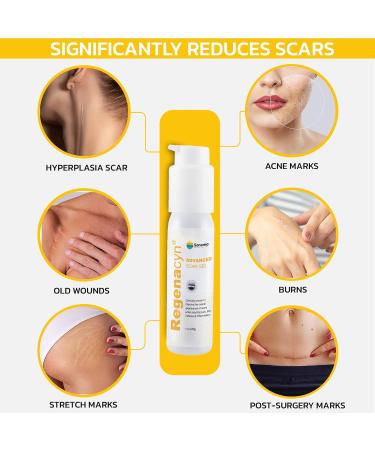 Regenacyn Scar Gel - Advanced Acne & Stretch Mark Treatment with Hypochlorous Acid - Works on Old & New Scars - 1oz - Buy Online on GoSupps.com