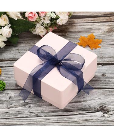 Molshine Navy Blue Sheer Organza Ribbon 1 Inch x 50 Yards - Ideal for Bouquets, Garlands, Wedding Decor & Crafts - Buy Online on GoSupps.com