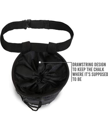 Survivor Chalk Bag with Topo Map Design - Drawstring Closure, 2 Pockets, Brush Holder - Ideal for Climbing, Bouldering, Gymnastics - Black - Buy Online on GoSupps.com