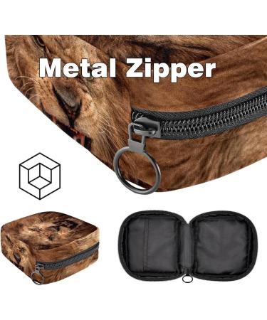 King Lion Wildlife Menstruation Pad Bag Zippered Women's Napkin & Tampon Storage | Stylish Collective Bags for Girls - Buy Online on GoSupps.com