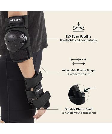 Retrospec Knee Pads, Elbow Pads & Wrist Guards - Multi Sport Protective Gear Set for Men, Women & Kids - Skateboarding, Roller Skating, BMX & Scooter - Adult Size (14+), Black - Buy Online on GoSupps.com