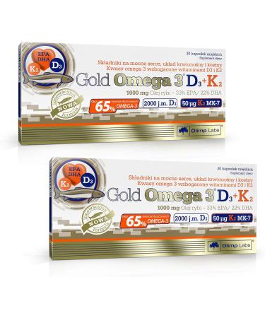  T-Nutrition Goldd OMEGA 3 D3 500 IU + K2 Capsules | EPA DHA Fish Oil | Pureest Source for Omega Fatty Acids (60 Capsules) - Buy Online on GoSupps.com