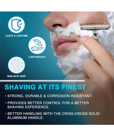 Luxury Aluminum Double Edge Safety Razor - Smooth Shave Travel Razor & Custom Handle - Made in USA - Buy Online on GoSupps.com