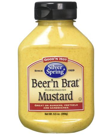 Silver Springs Mustard Beer & Brat, 9.48 Ounce (Pack of 2) Beer'n Brat Horseradish Mustard 9.48 Ounce (Pack of 2)