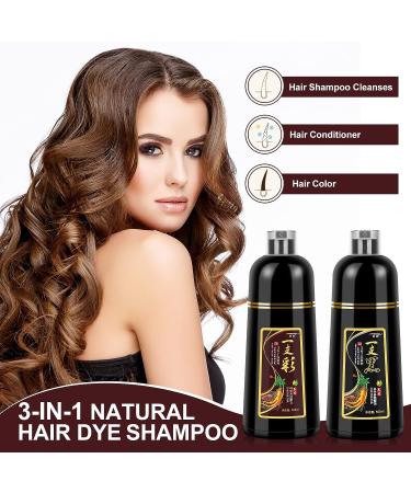MEIDU Black Hair Dye Shampoo 3-in-1 for Instant 100% Grey Coverage - Herbal Hair Color Shampoo for Women & Men (500mL) - Buy Online on GoSupps.com