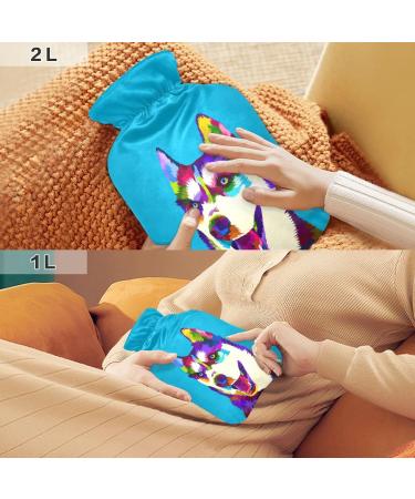 Colorful Siberian Husky Hot Water Bottle 2L - Large Pain Relief & Hot/Cold Compress - Buy Online on GoSupps.com