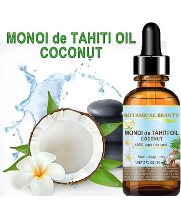 Botanical Beauty MONOI de TAHITI OIL COCONUT 100% Pure Natural Virgin Unrefined RAW 4 Fl. Oz.- 120 ml for FACE SKIN BODY HAIR NAILS - Buy Online on GoSupps.com