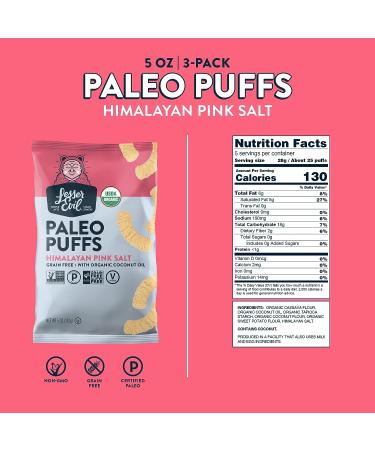 LesserEvil Himalayan Pink Salt Organic Paleo Puffs 5 oz (Pack of 3) - Grain-Free, Vegan, Minimally Processed - Buy Online on GoSupps.com
