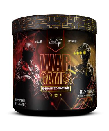 Redcon1 - War Games (30 Servings) Gaming Supplement - Nootropic Hyper Focus, Combat Fatigue, Enhanced Reaction Time, Improves Visual Recovery, Support Low Light Focus (Peach Power-Up) Peach Power Up 30 Servings (Pack of 1)