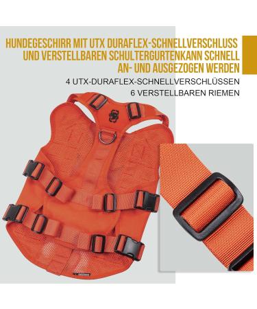 Oneigris No-Pull Dog Harness - Aire Mesh Adjustable Safety Vest for Large/Medium Dogs | Ultra-Breathable with 2 Handles | Orange XS (Neck: 28-43cm Breast: 38-56cm) - Buy Online on GoSupps.com