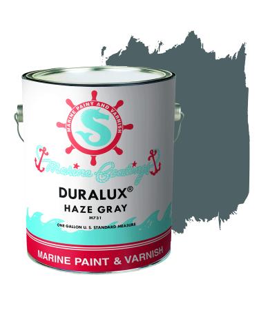 DURALUX Marine Enamel, Haze Gray, 1 Gallon, Topside Paint for Boats and Other Onshore or Offshore Marine Maintenance Applications, Adheres to Steel, Metal, Wood, Fiberglass & Aluminum 1 Gallon (Pack of 1)
